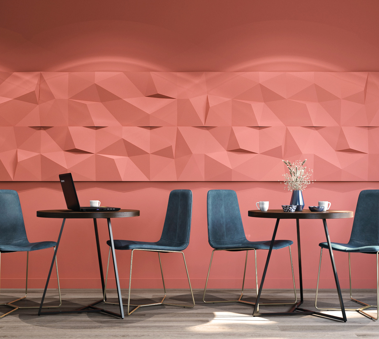 Стеновая панель 3D под покраску Bello Deco СП 16 500×500×50 фото в интерьере